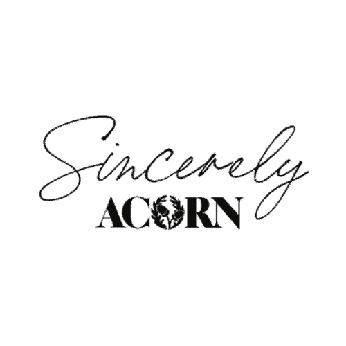  SINCERELY, ACORN logo 